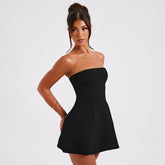 Fashion Tube Dress Summer Solid Color Sasual Backless Slim Short Dresses Party Womens Clothing - kinko